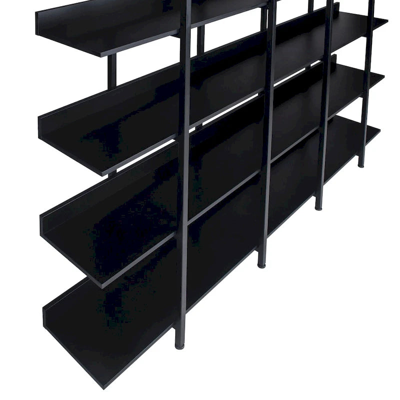 5-Tier Open Bookcase with Steel Frame MDF Shelves White Brown Black Grey
