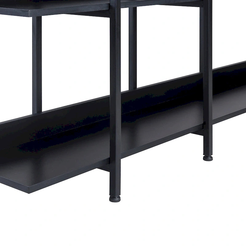 5-Tier Open Bookcase with Steel Frame MDF Shelves White Brown Black Grey