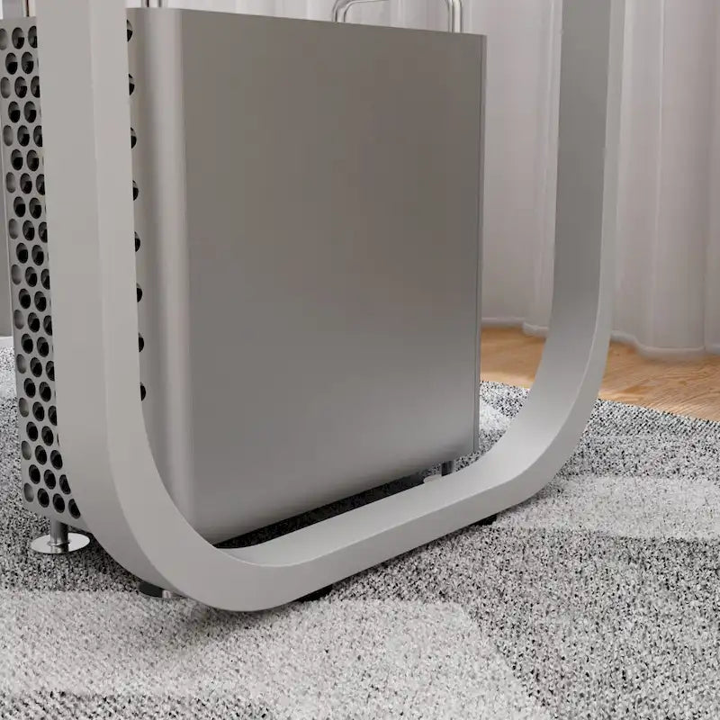 White L-Shaped Computer Desk with Drawers and Storage Shelves