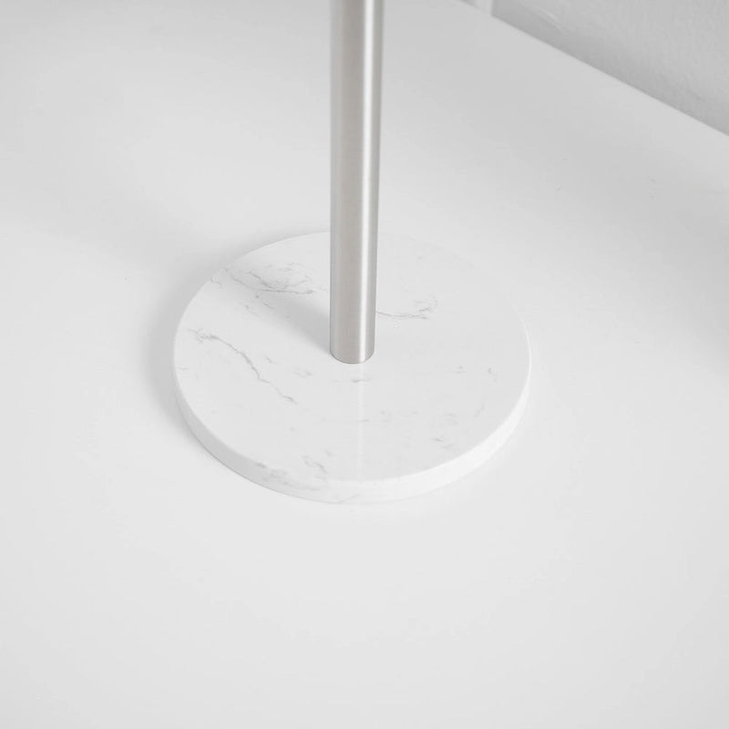 T-Bar Towel Rack with Marble Base, Freestanding Stainless Steel, Brushed Gold, Matte Black, Brushed Nickel