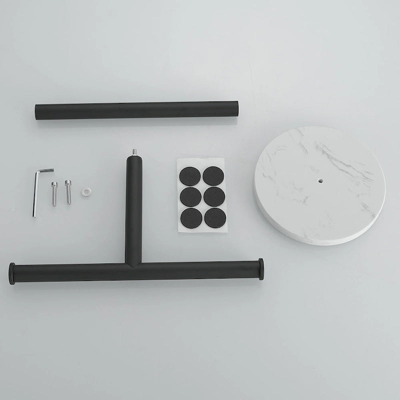 T-Bar Towel Rack with Marble Base, Freestanding Stainless Steel, Brushed Gold, Matte Black, Brushed Nickel