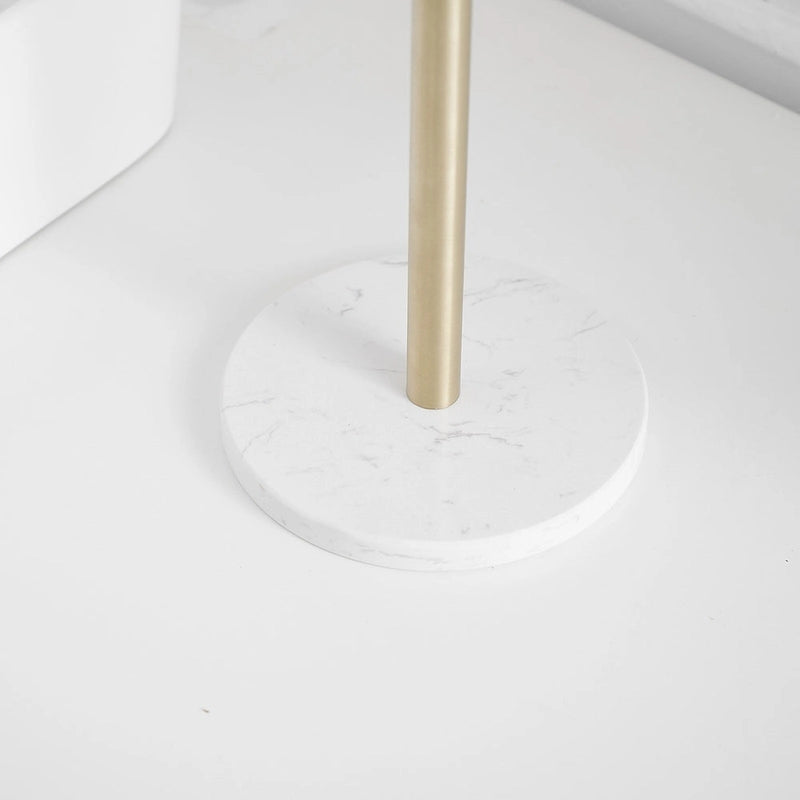 T-Bar Towel Rack with Marble Base, Freestanding Stainless Steel, Brushed Gold, Matte Black, Brushed Nickel