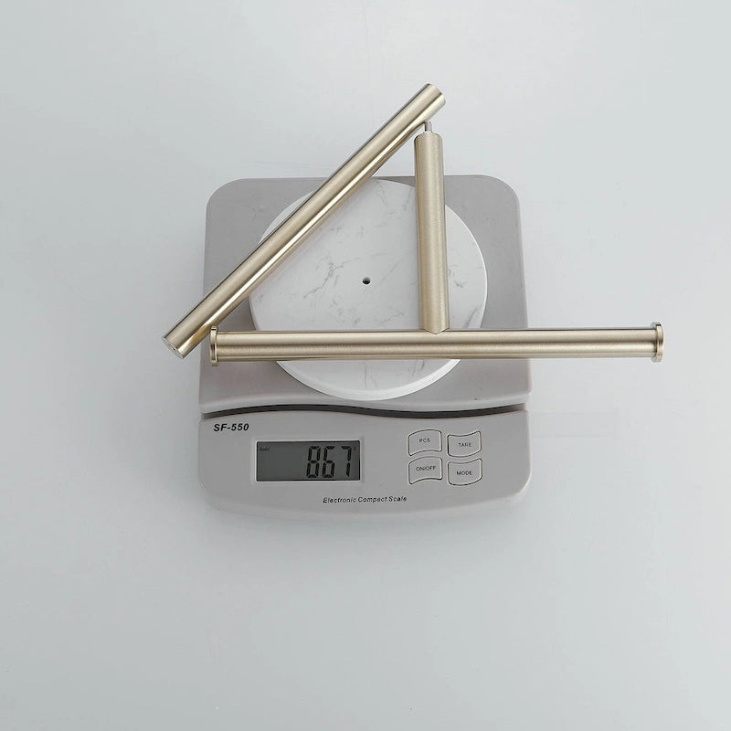 T-Bar Towel Rack with Marble Base, Freestanding Stainless Steel, Brushed Gold, Matte Black, Brushed Nickel