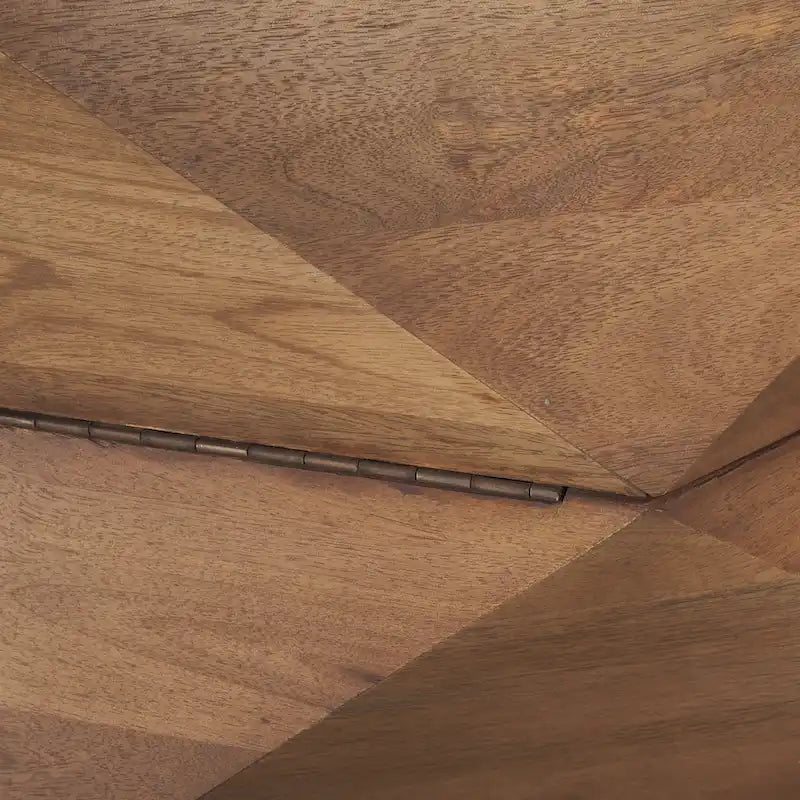 Hexagonal Solid Mango Wood Coffee Table with Hidden Storage Black
