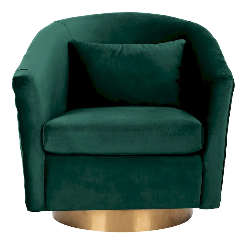 Diamond Quilted Velvet Swivel Tub Chair with Nailhead Trim