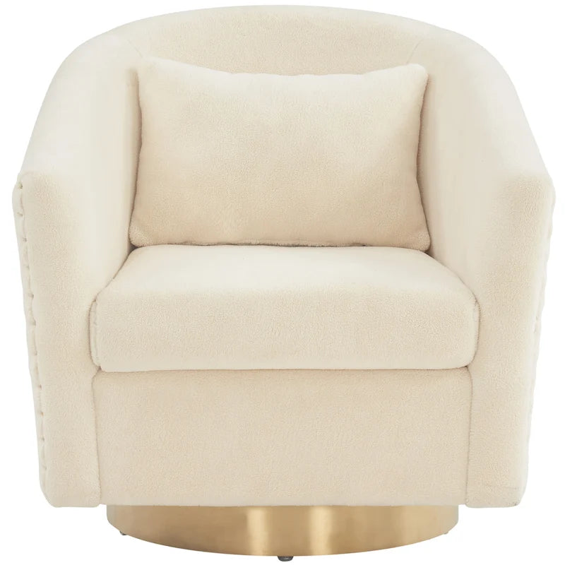 Diamond Quilted Velvet Swivel Tub Chair with Nailhead Trim