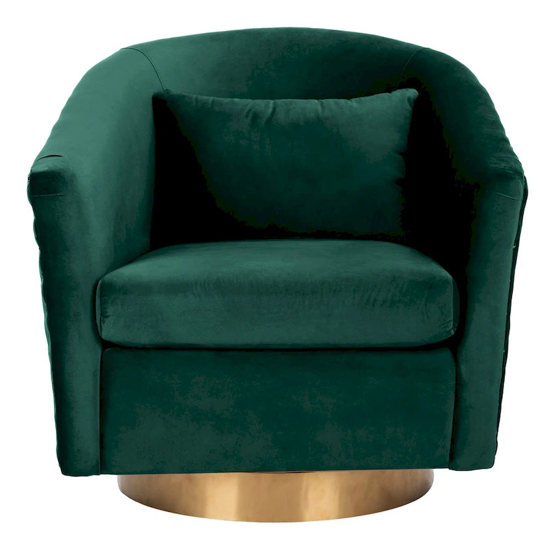 Diamond Quilted Velvet Swivel Tub Chair with Nailhead Trim