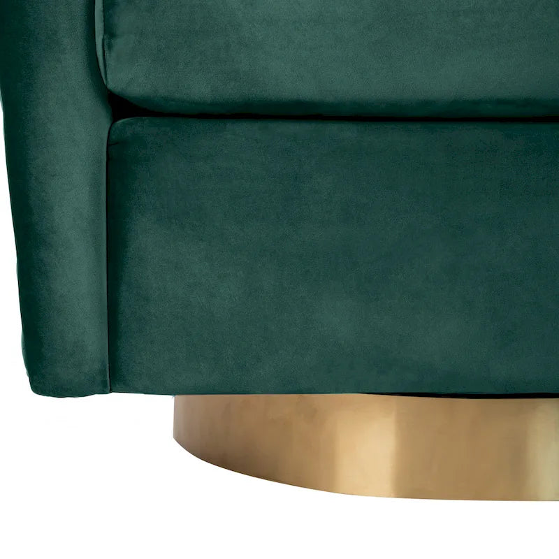 Diamond Quilted Velvet Swivel Tub Chair with Nailhead Trim