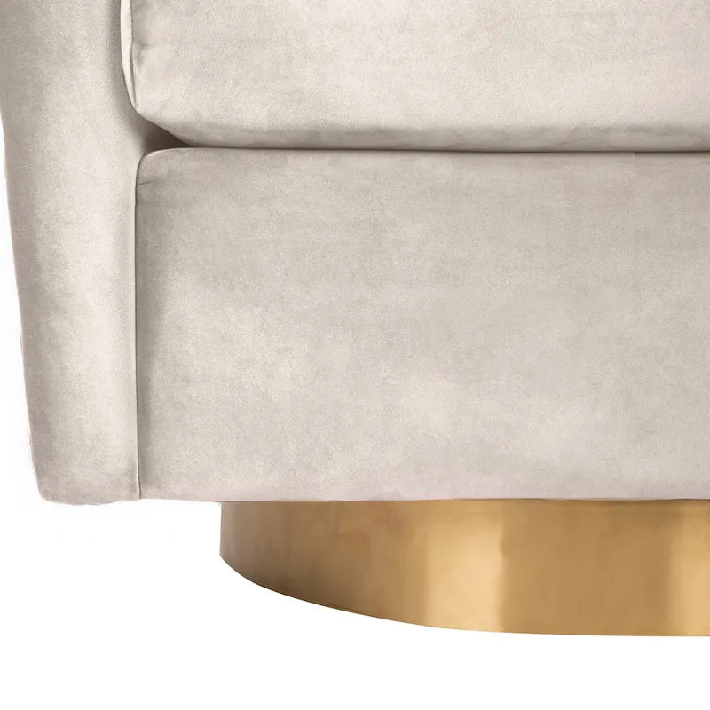 Diamond Quilted Velvet Swivel Tub Chair with Nailhead Trim