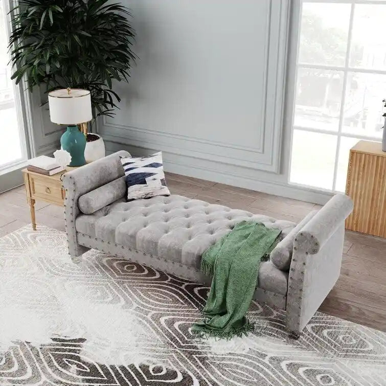 Chesterfield Velvet Tufted Upholstered Bench with Acrylic Legs Multi-Color