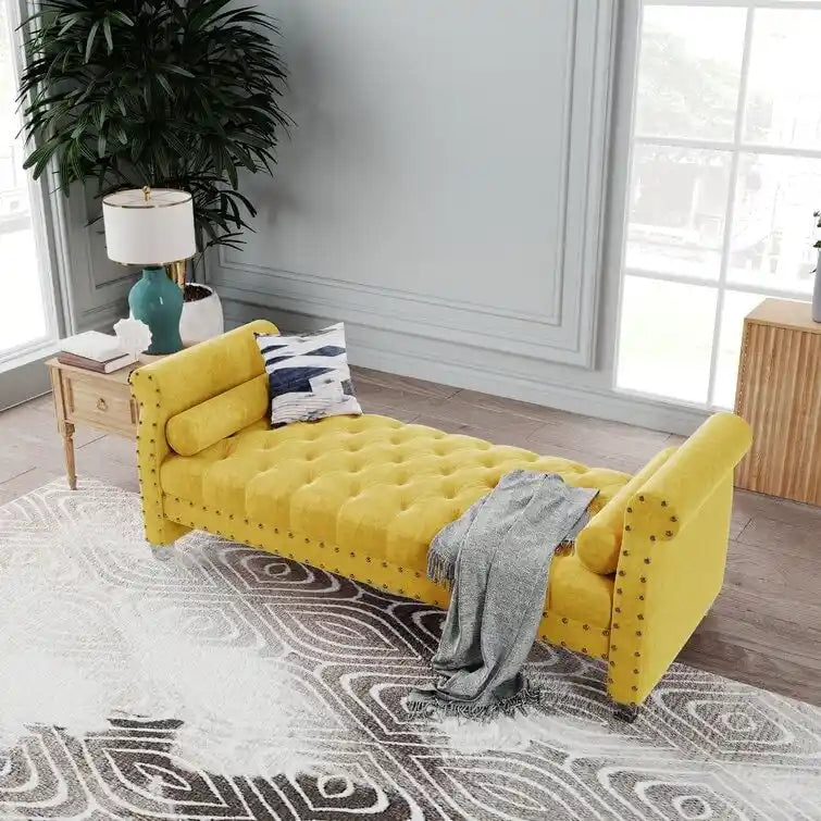 Chesterfield Velvet Tufted Upholstered Bench with Acrylic Legs Multi-Color