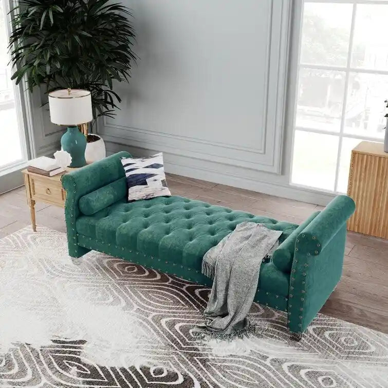 Chesterfield Velvet Tufted Upholstered Bench with Acrylic Legs Multi-Color