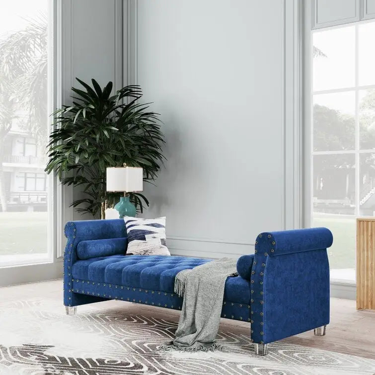 Chesterfield Velvet Tufted Upholstered Bench with Acrylic Legs Multi-Color