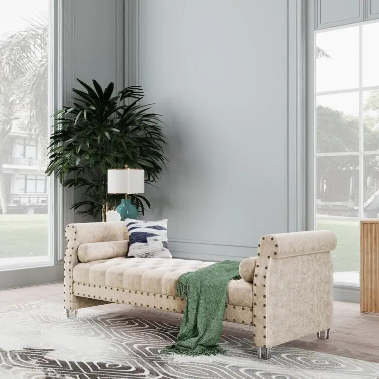 Chesterfield Velvet Tufted Upholstered Bench with Acrylic Legs Multi-Color