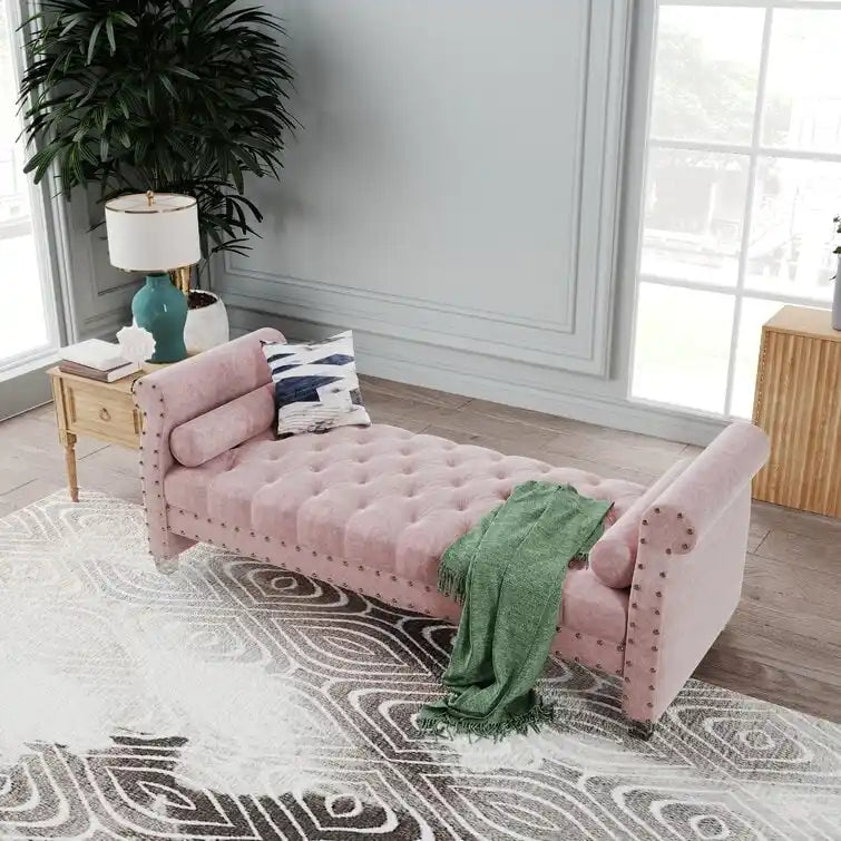 Chesterfield Velvet Tufted Upholstered Bench with Acrylic Legs Multi-Color