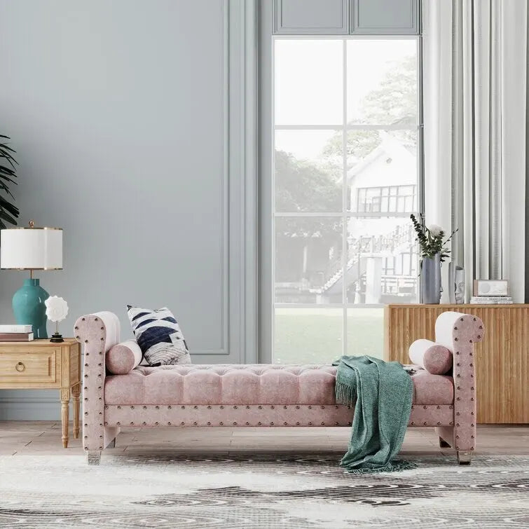 Chesterfield Velvet Tufted Upholstered Bench with Acrylic Legs Multi-Color