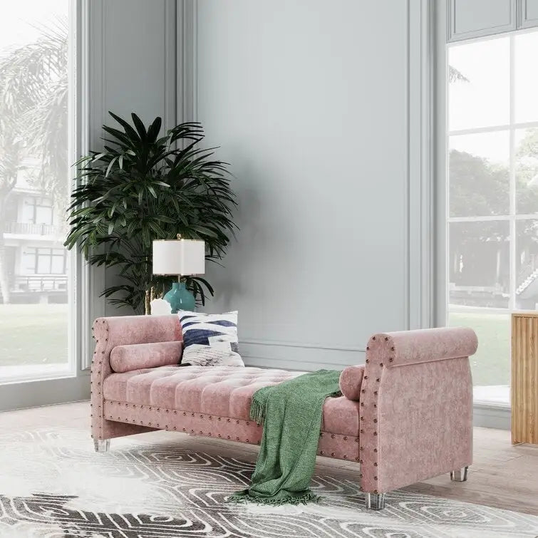 Chesterfield Velvet Tufted Upholstered Bench with Acrylic Legs Multi-Color