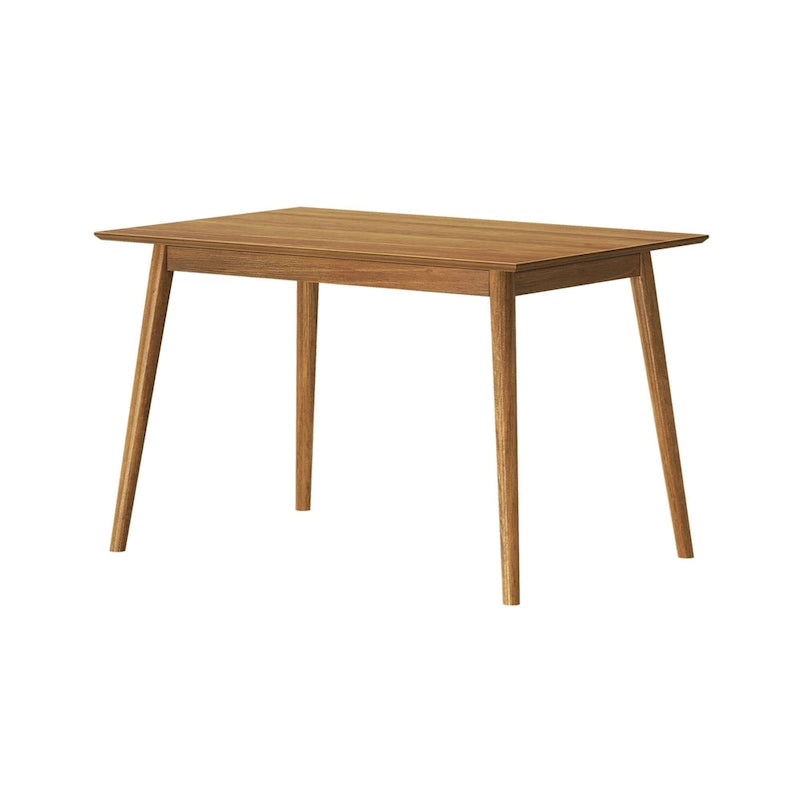 Mid-Century Modern Solid Pine Wood Dining Table Walnut Pecan Finish