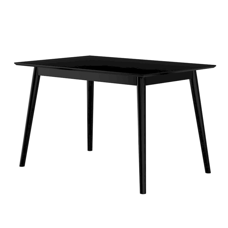 Mid-Century Modern Solid Pine Wood Dining Table Walnut Pecan Finish
