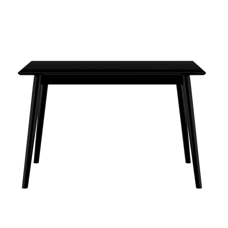 Mid-Century Modern Solid Pine Wood Dining Table Walnut Pecan Finish