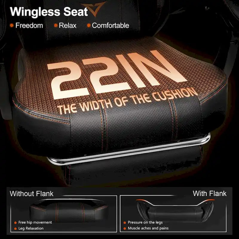Black Ergonomic Gaming Chair with Footrest, Lumbar Support, and Adjustable Headrest