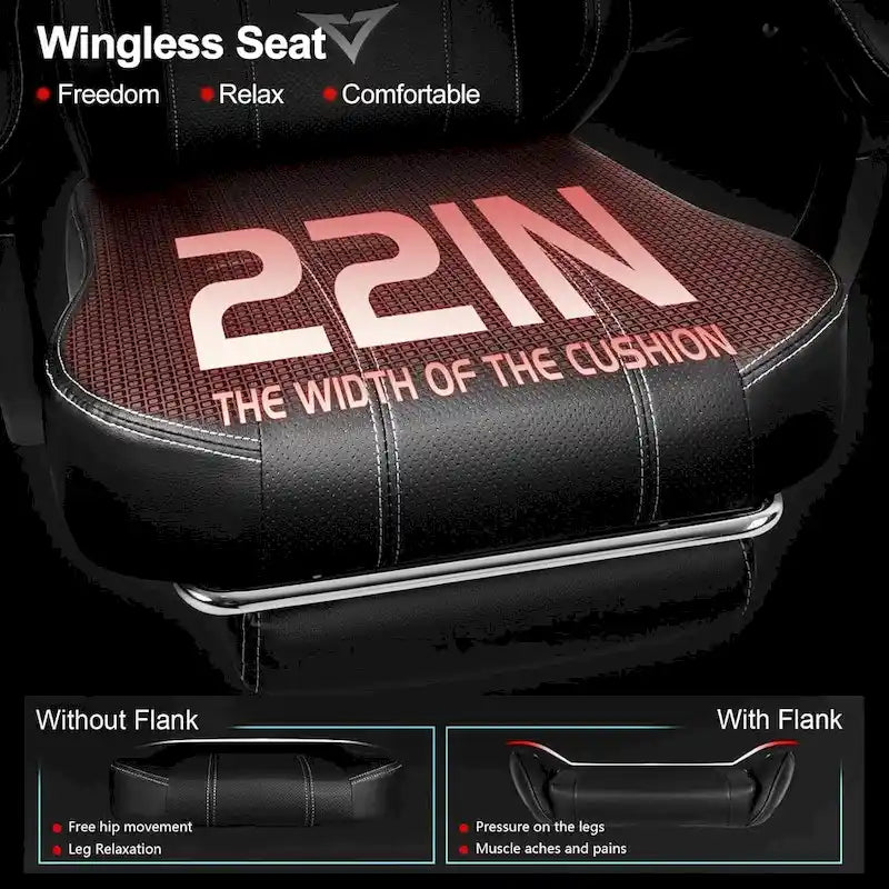 Black Ergonomic Gaming Chair with Footrest, Lumbar Support, and Adjustable Headrest
