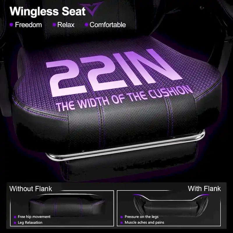 Black Ergonomic Gaming Chair with Footrest, Lumbar Support, and Adjustable Headrest