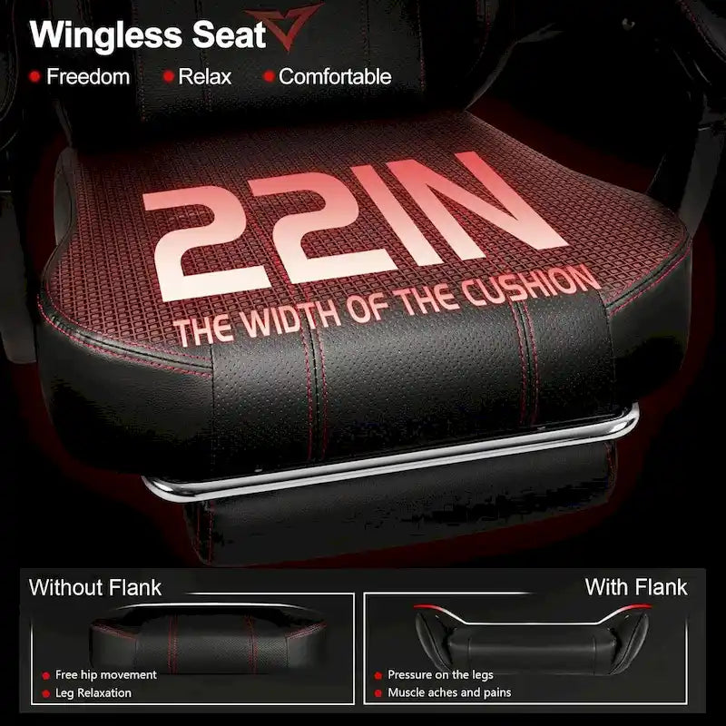 Black Ergonomic Gaming Chair with Footrest, Lumbar Support, and Adjustable Headrest