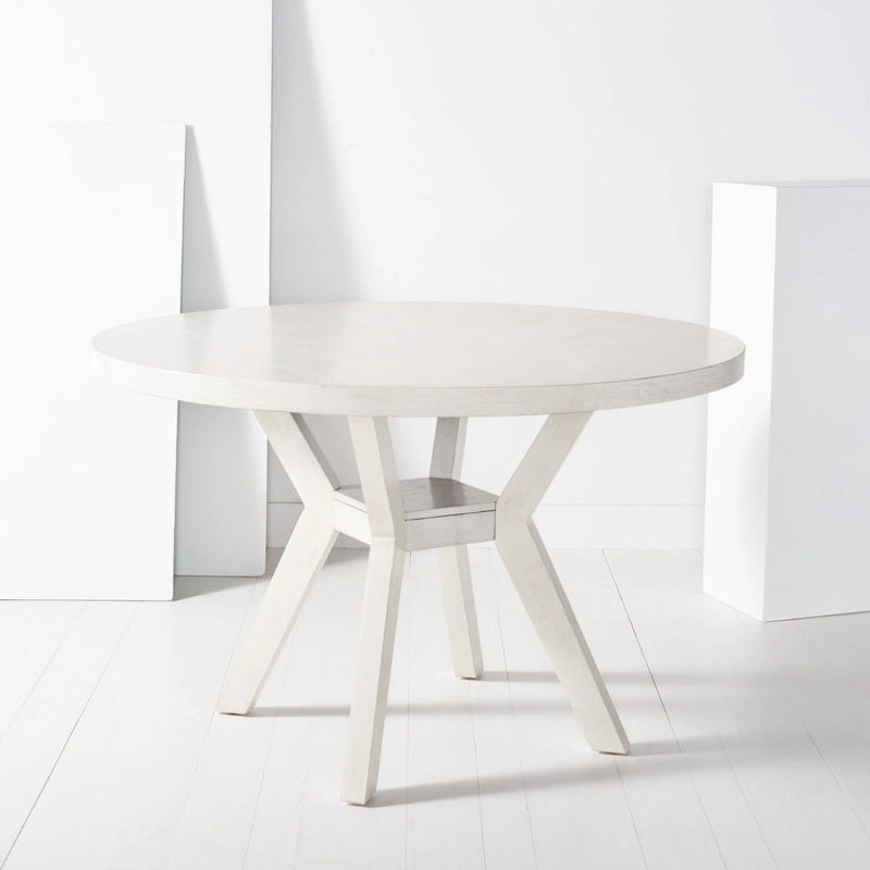 Round Wood Dining Table Dark Brown Pedestal Base Contemporary Style