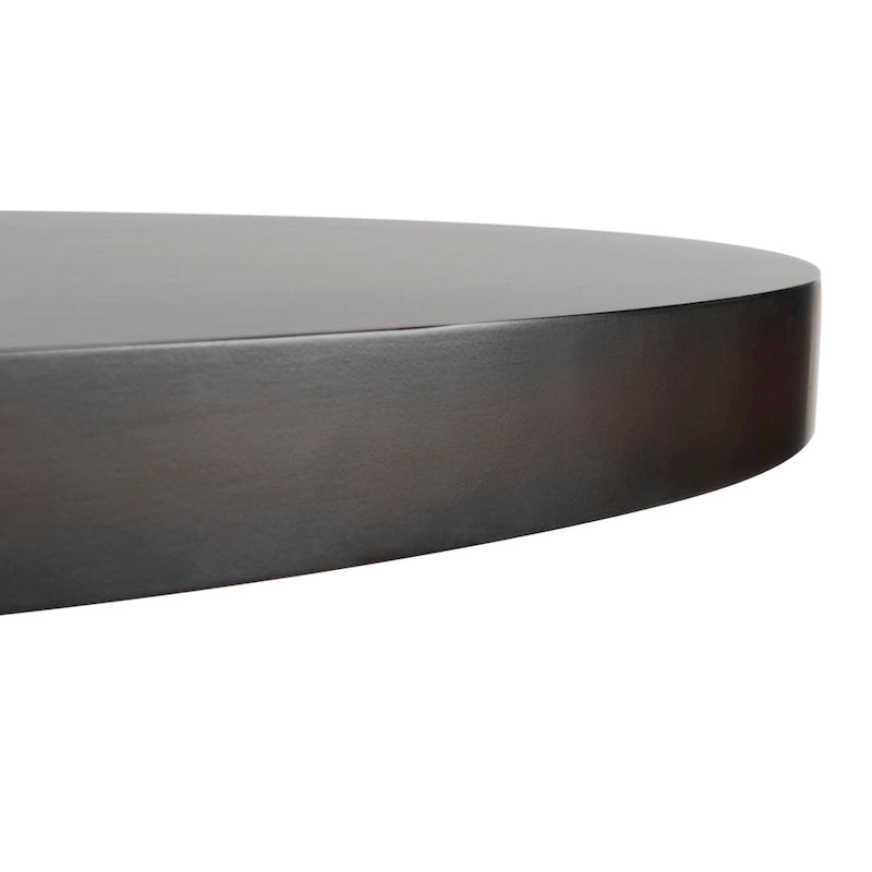 Round Wood Dining Table Dark Brown Pedestal Base Contemporary Style